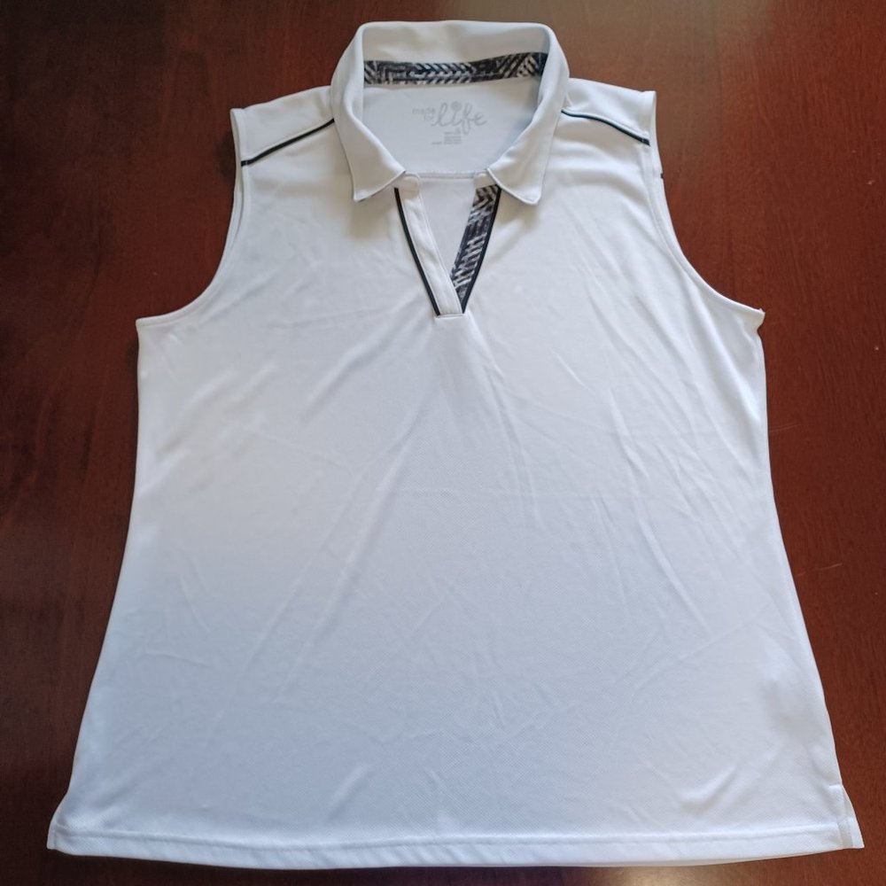 Made for life Quick Dri Size XL Women‘s Sleeveless Collared Top Shirt Activewear